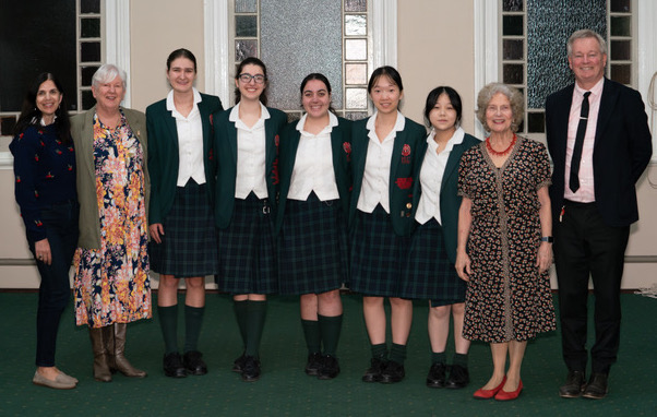 Donna Couto, Pamela Nutt, Amelia Rand, Billie Ronis, Olivia Stavrakis, Yuqing (Amy) Feng, Grace Du, Emeritus Professor Christine
				Alexander and Dr Paul Burgis